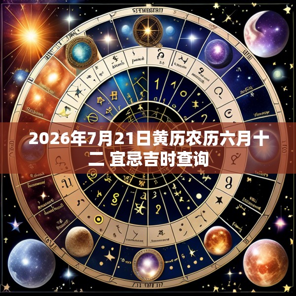 2026年7月21日黄历农历六月十二 宜忌吉时查询