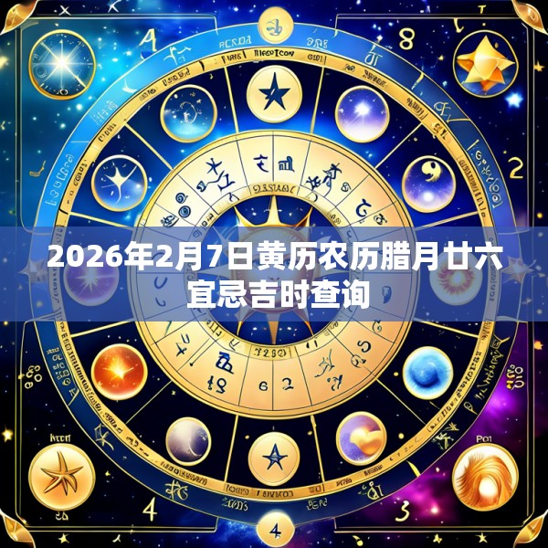 2026年2月7日黄历农历腊月廿六 宜忌吉时查询