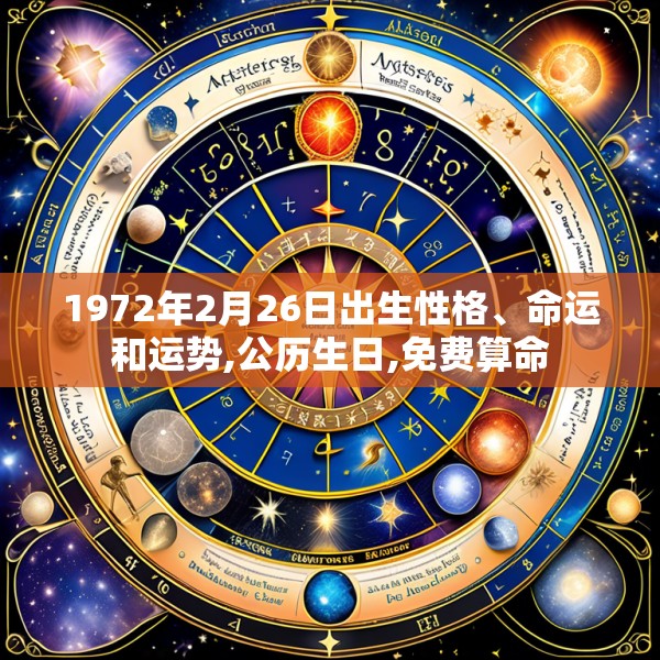 1972年2月26日出生性格、命运和运势,公历生日,免费算命
