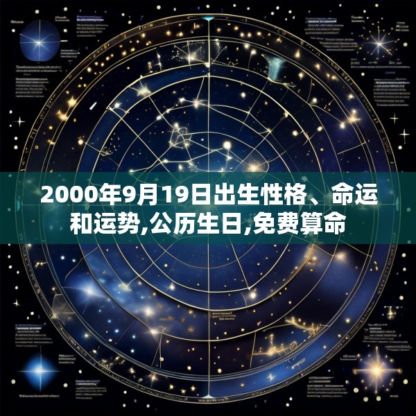 2000年9月19日出生性格、命运和运势,公历生日,免费算命