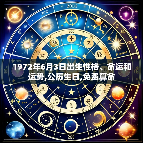 1972年6月3日出生性格、命运和运势,公历生日,免费算命
