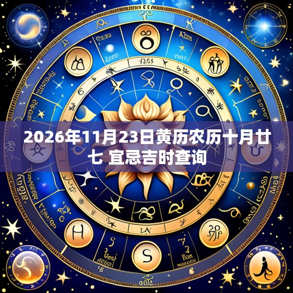 2026年11月23日黄历农历十月廿七 宜忌吉时查询