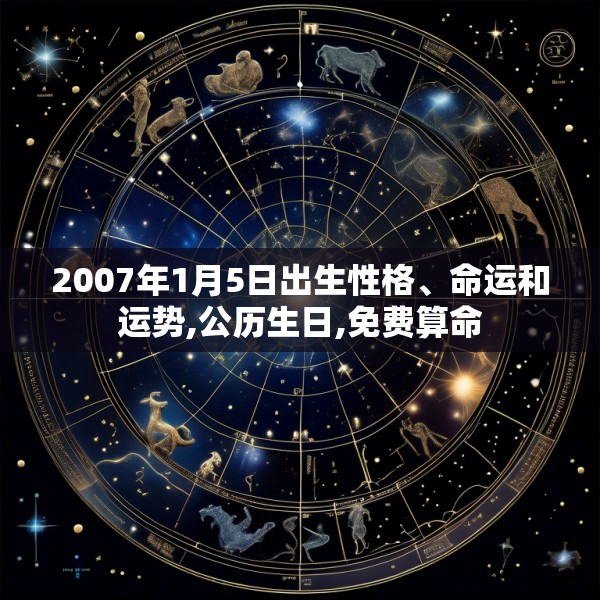 2007年1月5日出生性格、命运和运势,公历生日,免费算命