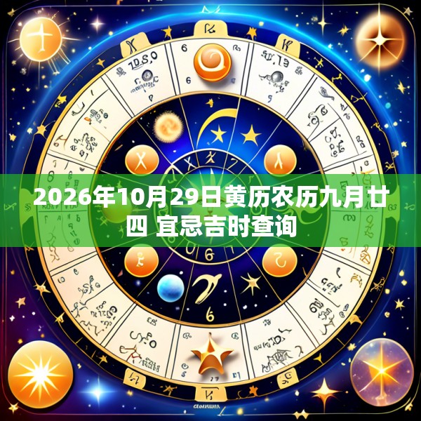 2026年10月29日黄历农历九月廿四 宜忌吉时查询