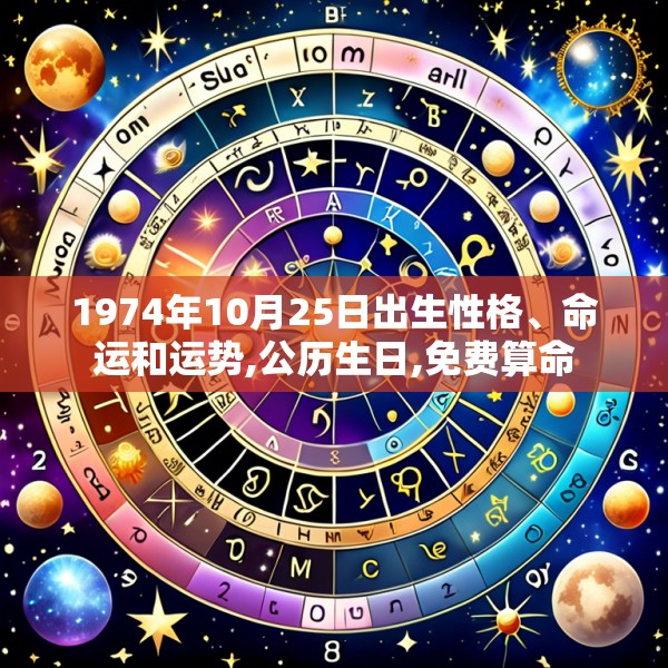 1974年10月25日出生性格、命运和运势,公历生日,免费算命