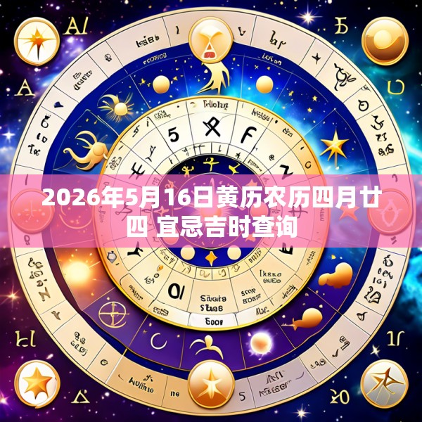 2026年5月16日黄历农历四月廿四 宜忌吉时查询