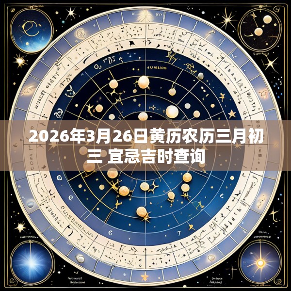 2026年3月26日黄历农历三月初三 宜忌吉时查询