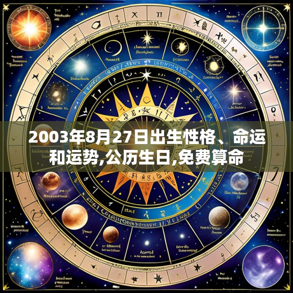 2003年8月27日出生性格、命运和运势,公历生日,免费算命