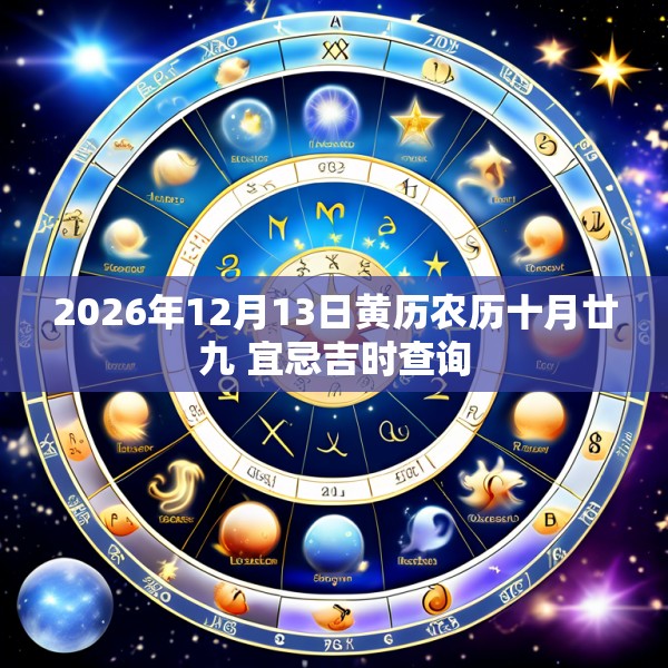 2026年12月13日黄历农历十月廿九 宜忌吉时查询