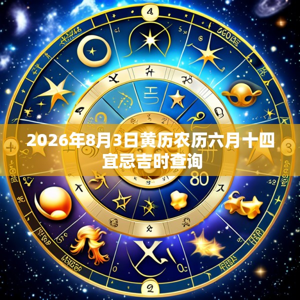 2026年8月3日黄历农历六月十四 宜忌吉时查询