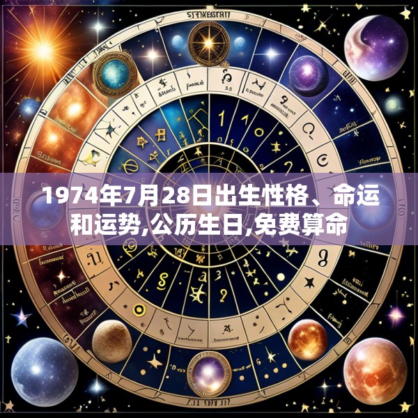 1974年7月28日出生性格、命运和运势,公历生日,免费算命