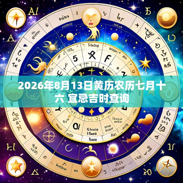 2026年8月13日黄历农历七月十六 宜忌吉时查询