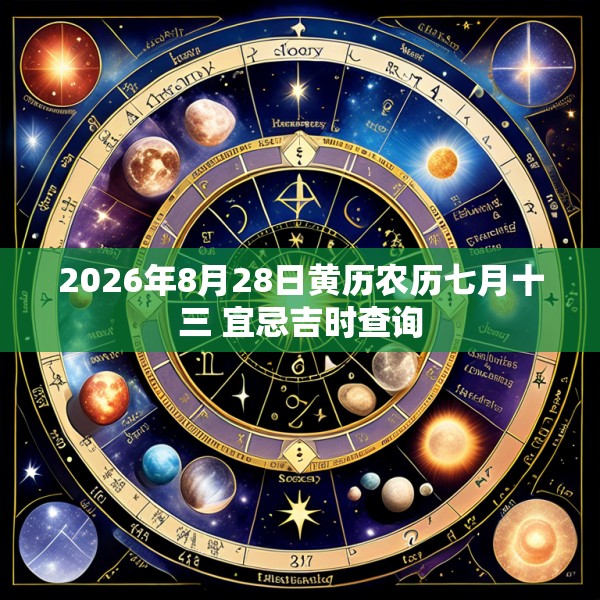 2026年8月28日黄历农历七月十三 宜忌吉时查询