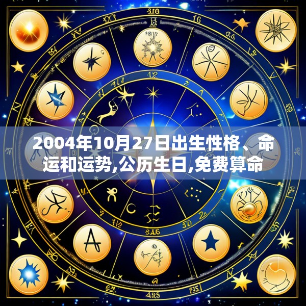2004年10月27日出生性格、命运和运势,公历生日,免费算命