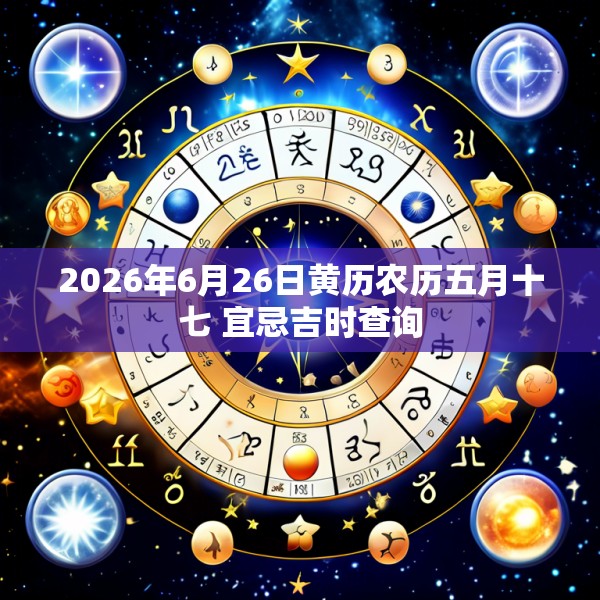 2026年6月26日黄历农历五月十七 宜忌吉时查询