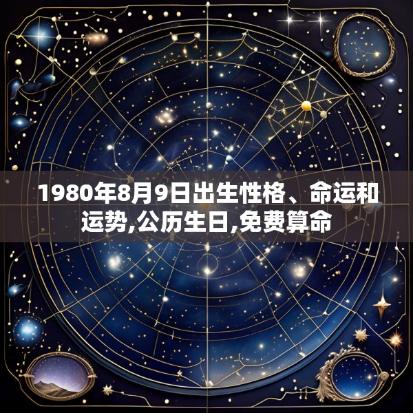 1980年8月9日出生性格、命运和运势,公历生日,免费算命