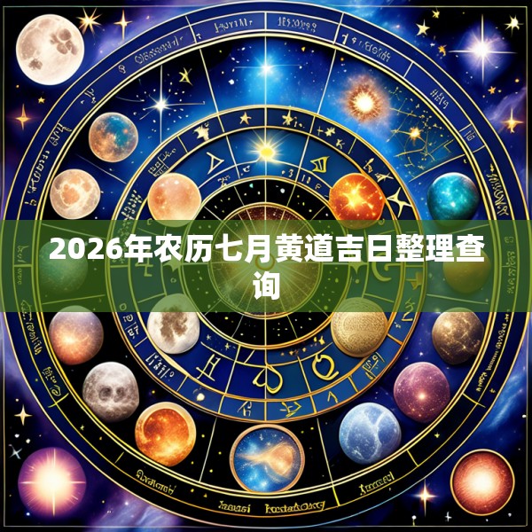 2026年农历七月黄道吉日整理查询