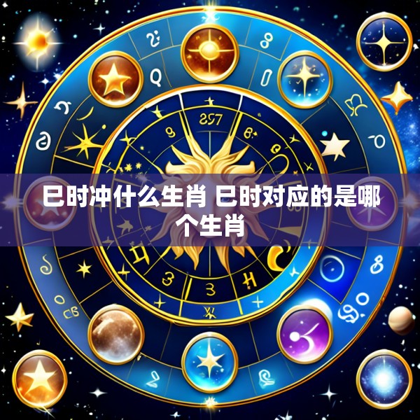 巳时冲什么生肖 巳时对应的是哪个生肖