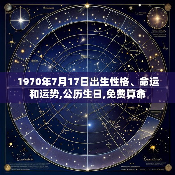 1970年7月17日出生性格、命运和运势,公历生日,免费算命