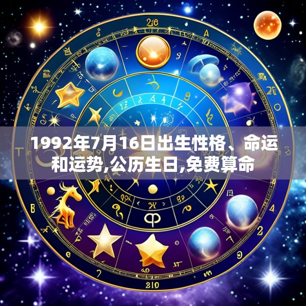 1992年7月16日出生性格、命运和运势,公历生日,免费算命