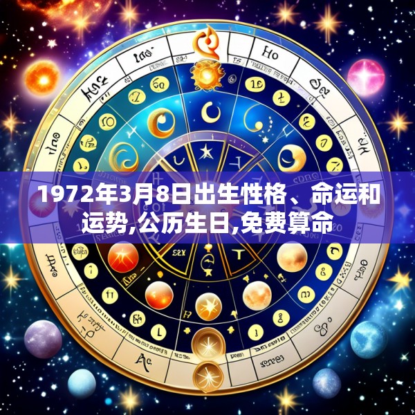 1972年3月8日出生性格、命运和运势,公历生日,免费算命