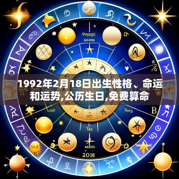 1992年2月18日出生性格、命运和运势,公历生日,免费算命