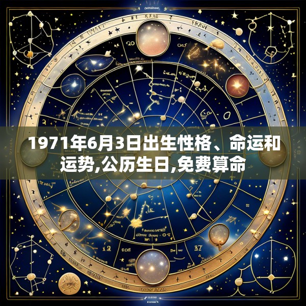 1971年6月3日出生性格、命运和运势,公历生日,免费算命