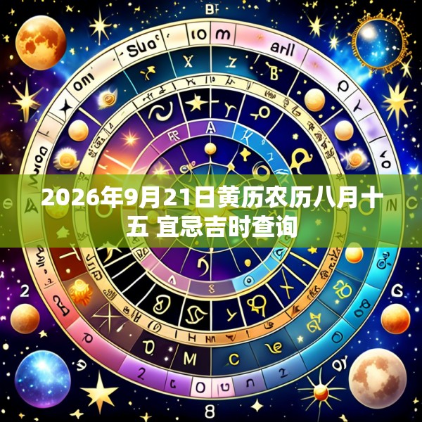 2026年9月21日黄历农历八月十五 宜忌吉时查询