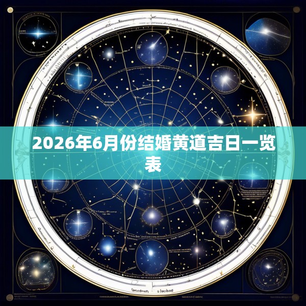 2026年6月份结婚黄道吉日一览表