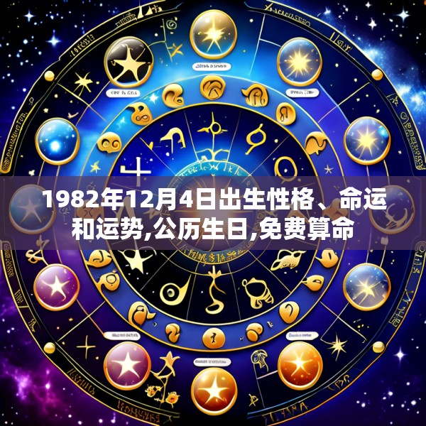 1982年12月4日出生性格、命运和运势,公历生日,免费算命