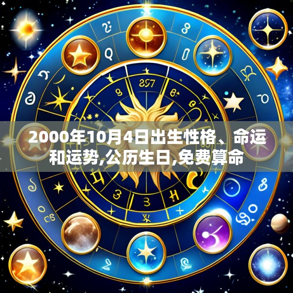 2000年10月4日出生性格、命运和运势,公历生日,免费算命