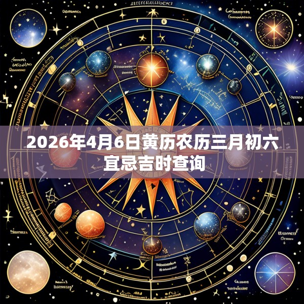 2026年4月6日黄历农历三月初六 宜忌吉时查询