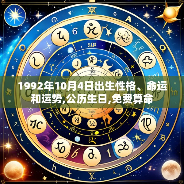 1992年10月4日出生性格、命运和运势,公历生日,免费算命