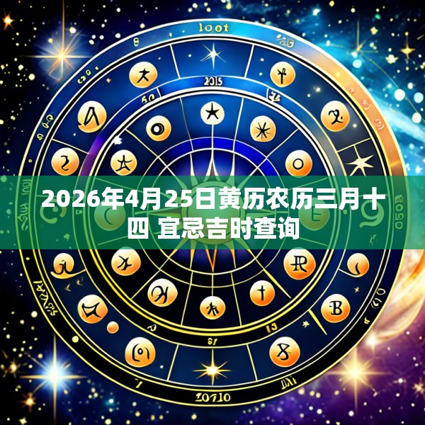 2026年4月25日黄历农历三月十四 宜忌吉时查询