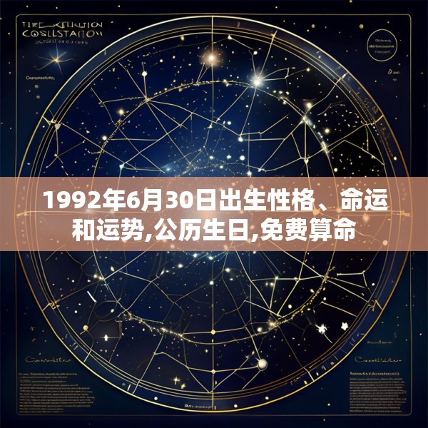 1992年6月30日出生性格、命运和运势,公历生日,免费算命