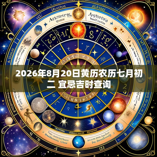 2026年8月20日黄历农历七月初二 宜忌吉时查询