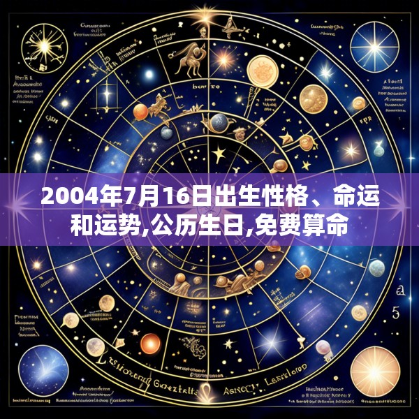 2004年7月16日出生性格、命运和运势,公历生日,免费算命