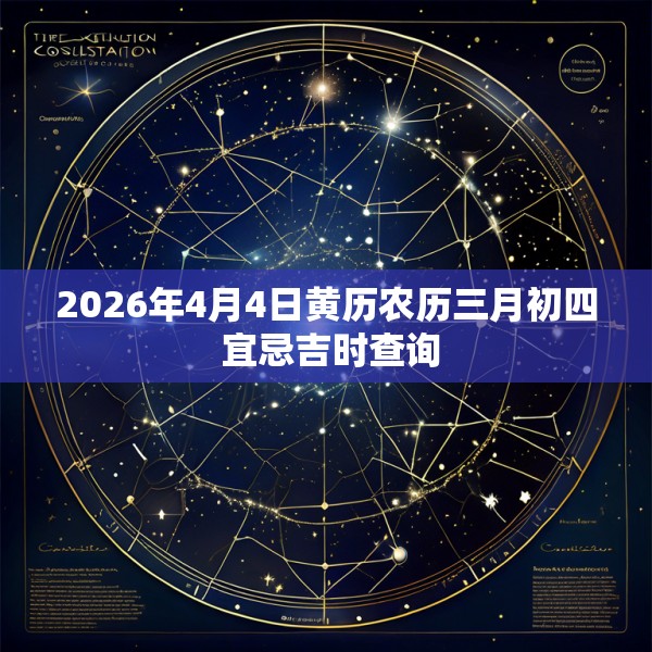 2026年4月4日黄历农历三月初四 宜忌吉时查询
