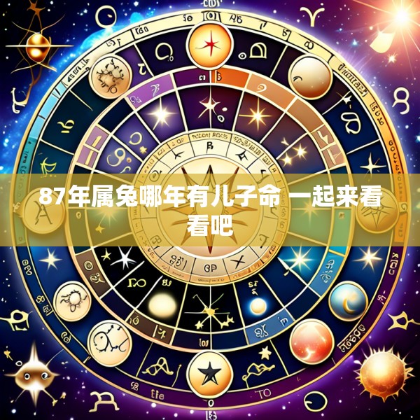 87年属兔哪年有儿子命 一起来看看吧