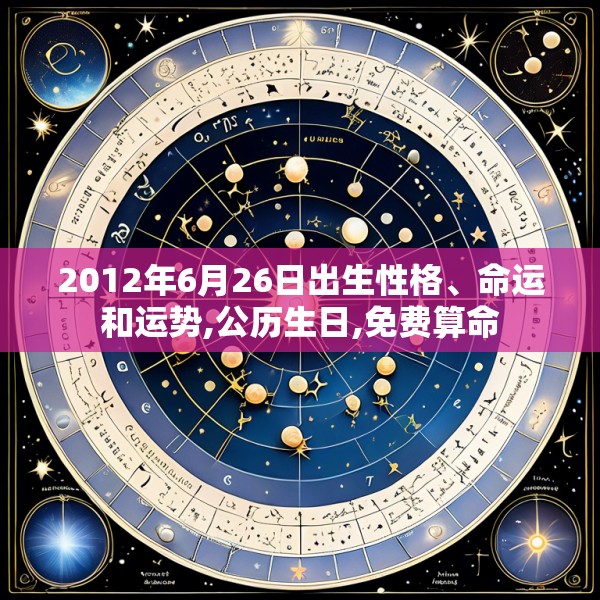 2012年6月26日出生性格、命运和运势,公历生日,免费算命