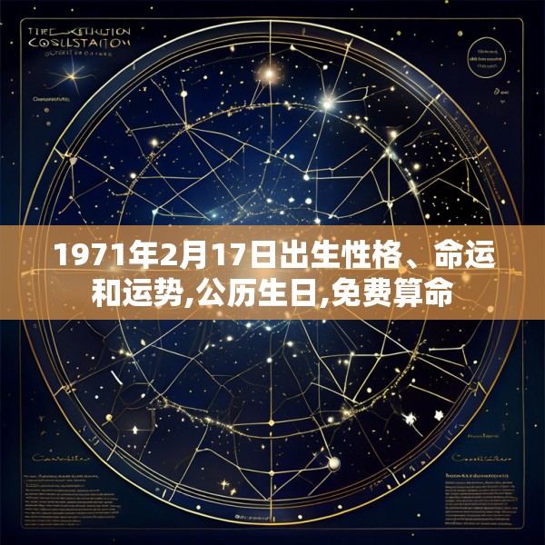 1971年2月17日出生性格、命运和运势,公历生日,免费算命