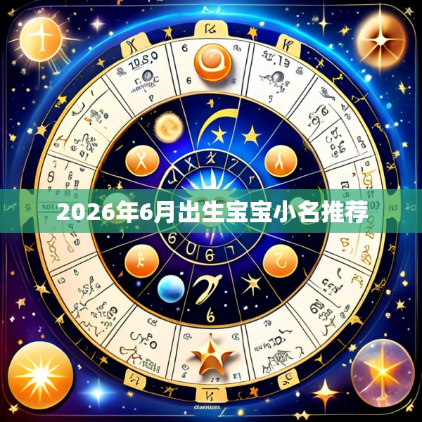 2026年6月出生宝宝小名推荐