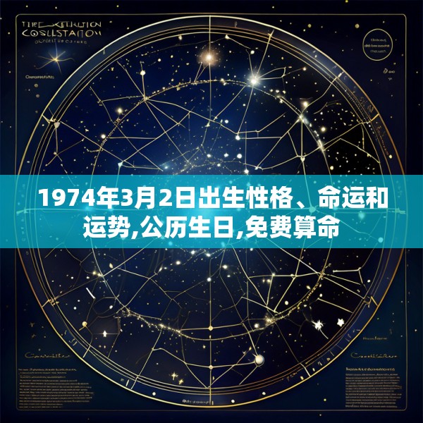 1974年3月2日出生性格、命运和运势,公历生日,免费算命