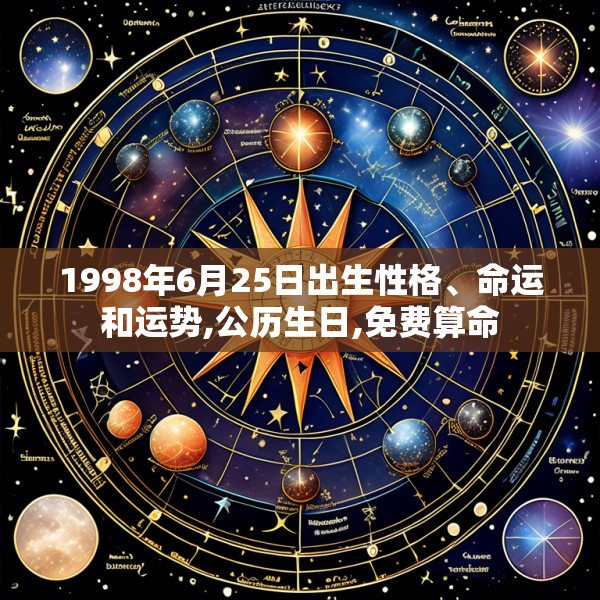 1998年6月25日出生性格、命运和运势,公历生日,免费算命