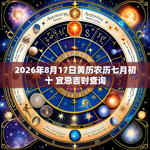 2026年8月17日黄历农历七月初十 宜忌吉时查询