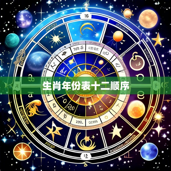 生肖年份表十二顺序