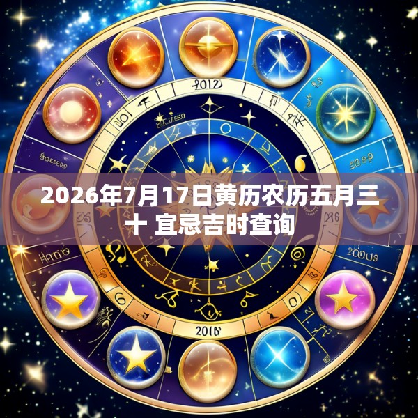 2026年7月17日黄历农历五月三十 宜忌吉时查询