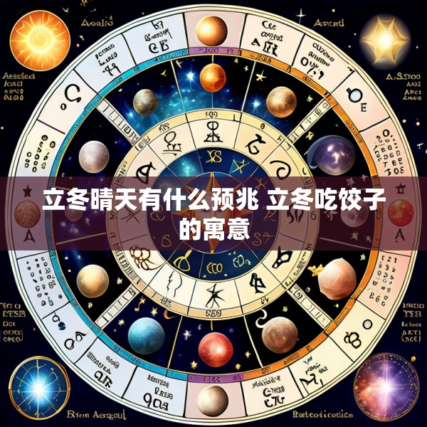 立冬晴天有什么预兆 立冬吃饺子的寓意