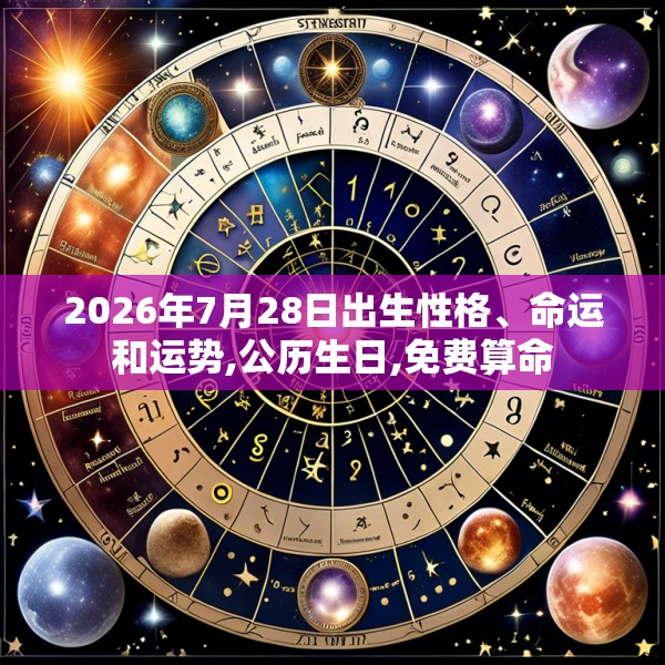 2026年7月28日出生性格、命运和运势,公历生日,免费算命