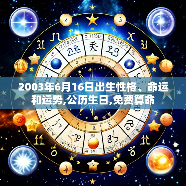 2003年6月16日出生性格、命运和运势,公历生日,免费算命